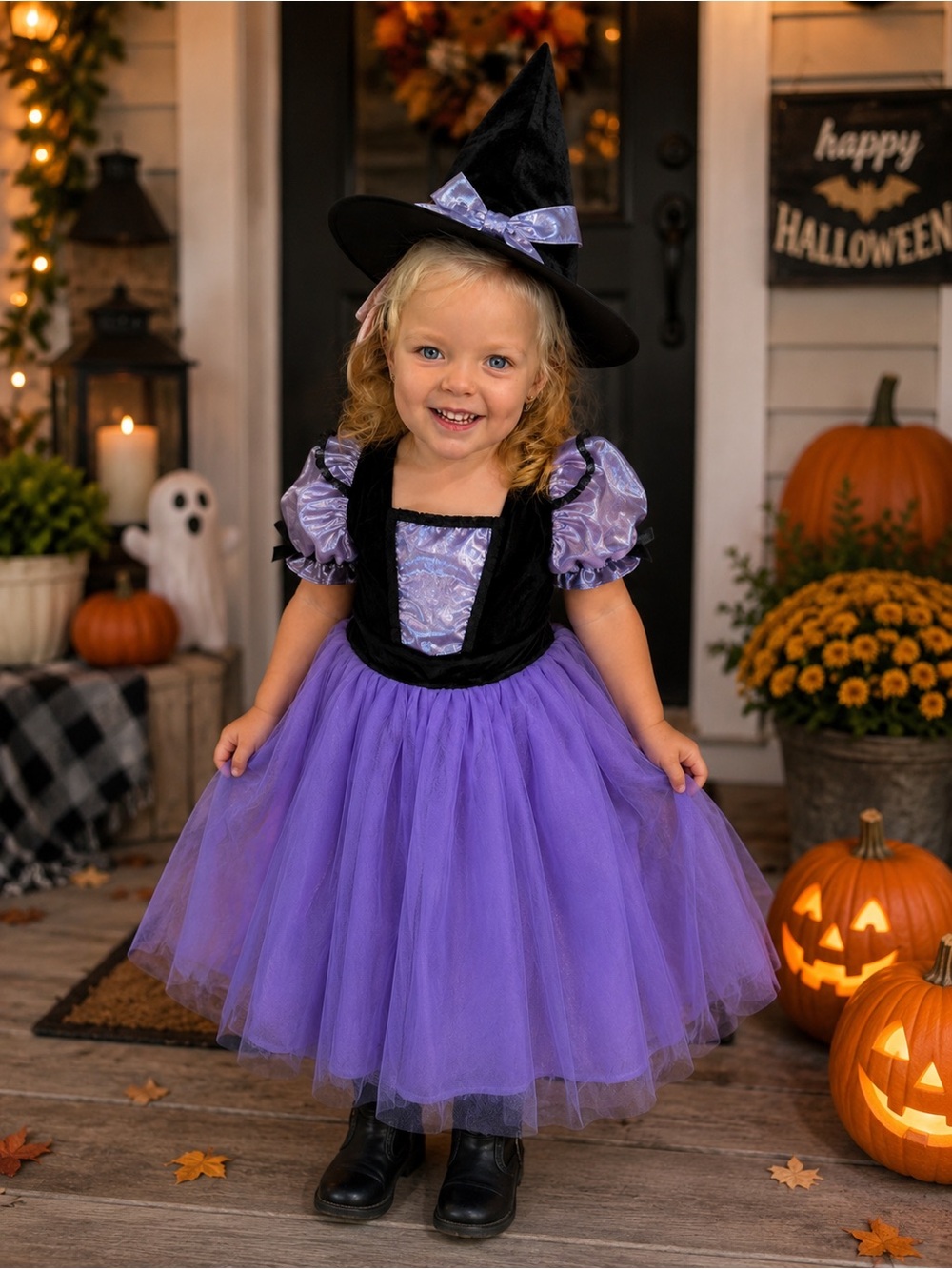 Purple Witch Halloween Costume for Kids - Toddler Girls